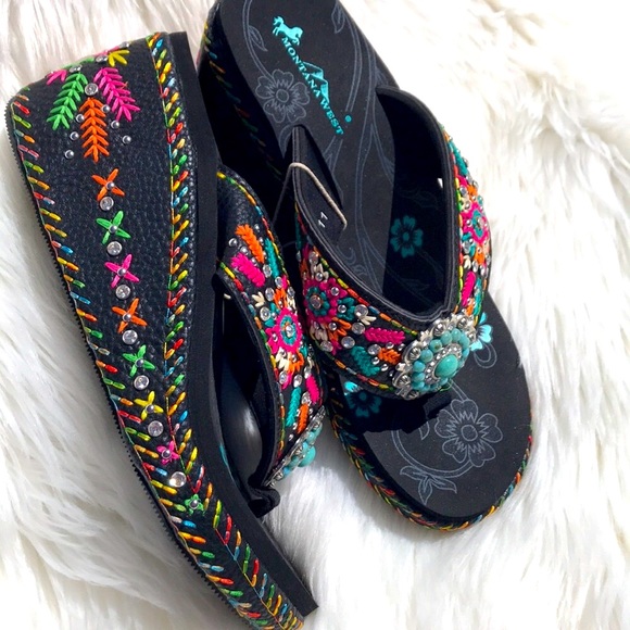 Montana West Shoes - Embroidery High Heeled Montana West